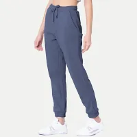 Womens Dark grey  Solid Joggers-thumb2