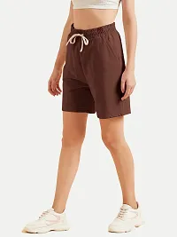 Womens Wine Solid  Shorts-thumb2