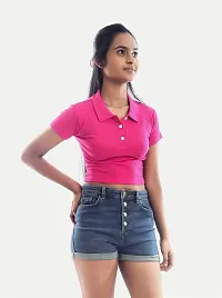 Rad prix Women Pink Cropped (T -Shirts)-thumb1