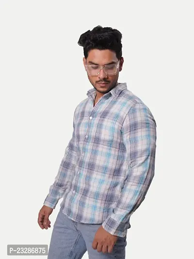 Rad prix Men White Checked Regular Fit Casual Cotton Shirt-thumb4