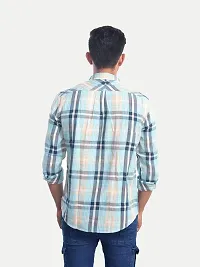 Rad prix Men Blue Checkered Casual Cotton- Shirt-thumb3