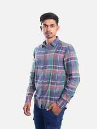 Rad prix Men Green Checkered Casual Cotton Shirt-thumb2