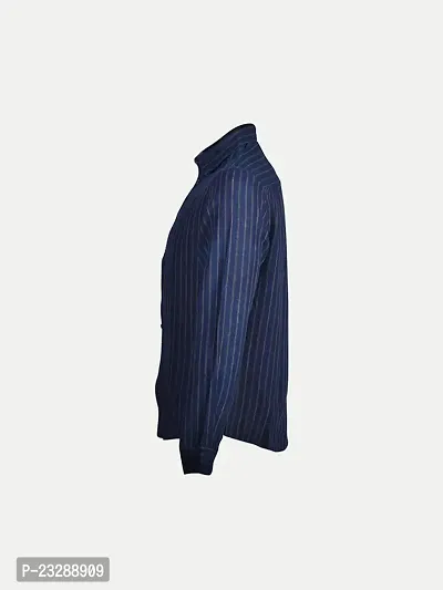 Rad prix Men Blue Striped Full Sleeves Shirt-thumb3