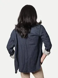 Rad prix Women Oversized Denim Shirt - Blue Colour-thumb3