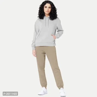 Womens Beige   Solid Joggers-thumb4