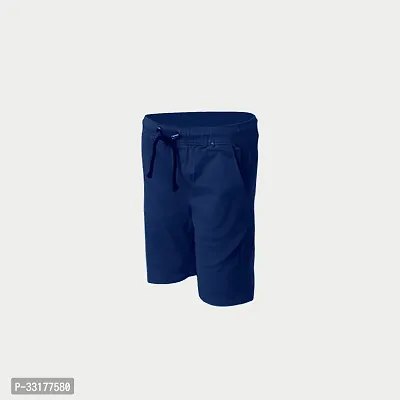 Elegant Blue Cotton Solid Shorts For Boys-thumb2