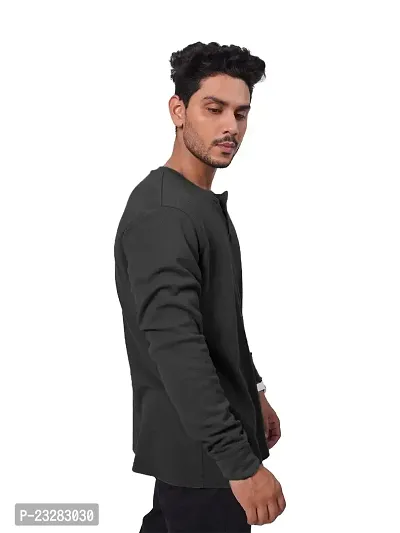 Rad prix Men Black Cotton Casual Loose T-Shirt-thumb2