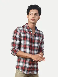 Rad prix Men Red Checked Regular Fit Casual Cotton Shirt-thumb1