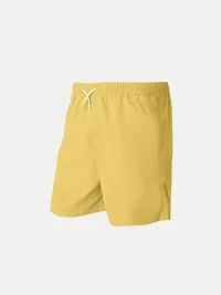 Boys Yellow Solid Casual Shorts-thumb1