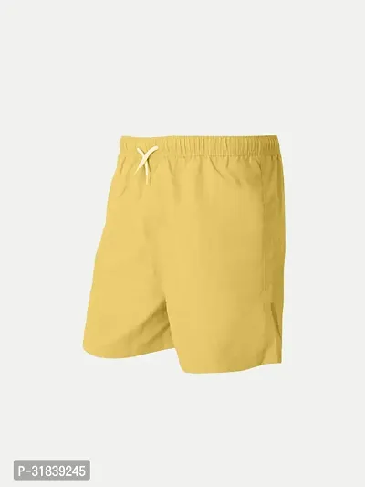 Boys Yellow Solid Casual Shorts-thumb2