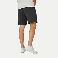 Mens Charcoal Solid Knitted Casual Shorts-thumb3