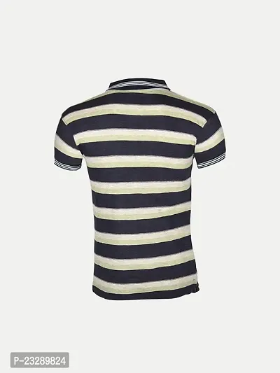 Mens Black Fashion Striped Cotton Polo T-Shirt-thumb4