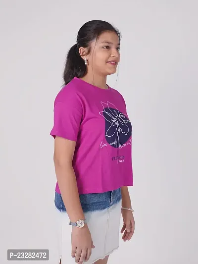 Rad prix Teen Girls Hot-Pink Printed T-Shirt-thumb3