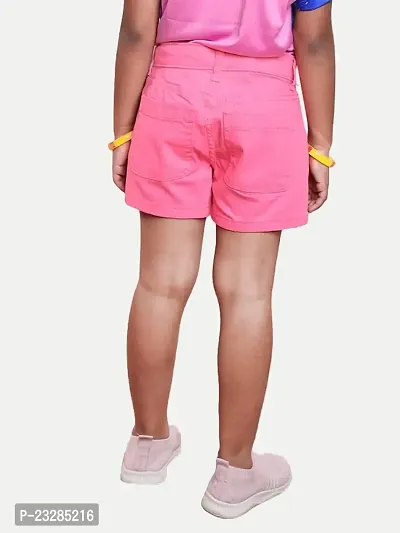Rad prix Girls Pink Solid Casual Shorts-thumb4