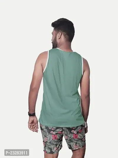 Men Light GreenTextured and Printed Sports T-Shirt with Detailing-thumb4