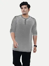 Rad prix Men Grey Cotton Casual Loose T-Shirt-thumb2