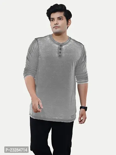 Rad prix Men Grey Cotton Casual Loose T-Shirt-thumb3