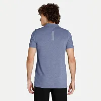 Rad prix Men Basic Blue Polyester Polo Collared T-Shirt-thumb4