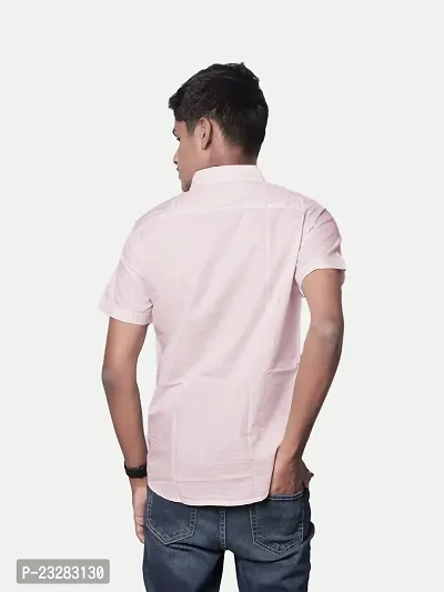 Rad prix Men Solid Pink Smart Casual Cotton Shirt-thumb4