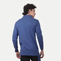 Rad prix Men Solid Light Blue Full Sleeve Polo T-Shirt-thumb3