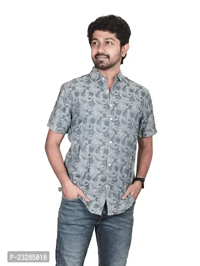 Rad prix Men All-Over Grey Camouflage Casual Shirt-thumb0