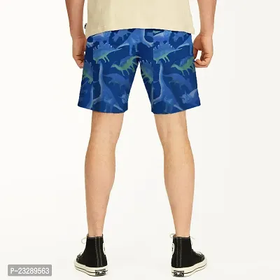 Rad prix Men Cobalt Blue Animal Printed Sports Shorts-thumb4