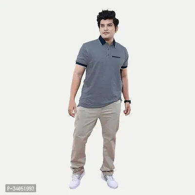 Stylish Blue Cotton T-Shirt For Men-thumb3