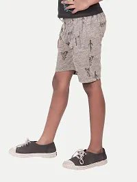 Rad prix Teen Boys Grey Melange Printed Shorts-thumb1