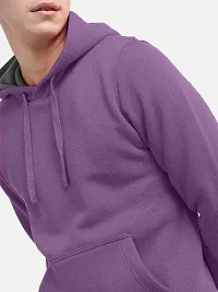 Rad prix Mens Solid Pink Cotton Jersey Hoodie with Pockets-thumb3