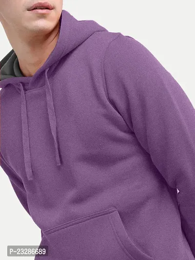 Rad prix Mens Solid Pink Cotton Jersey Hoodie with Pockets-thumb4
