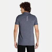 Rad prix Men Basic Grey Polyester Polo Collared T-Shirt-thumb4