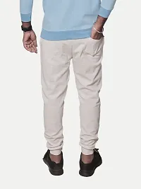 Rad prix Men Solid White Cotton Regular Fit Lounge Track Pants-thumb3