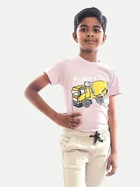 Rad prix Teen Boys Pink T-Shirt with Mixer Truck Print-thumb2