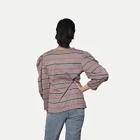 Rad prix Women Grey Stripe Full Sleeve Top-thumb3