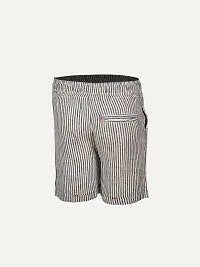 Boys Striped Grey Cotton  Shorts-thumb3