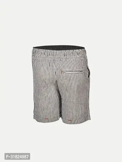 Boys Striped Grey Cotton  Shorts-thumb4