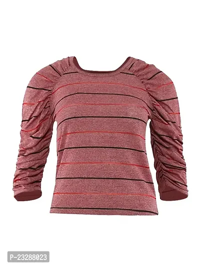 Rad prix Teen Girls Rouge-Pink Striped Top-thumb0