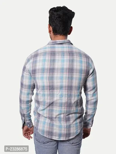 Rad prix Men White Checked Regular Fit Casual Cotton Shirt-thumb5