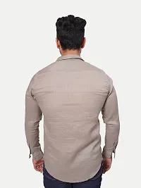 Rad prix Men's Casual Plain Regular Fit Cotton Full Sleeves Shirt (Size-XL,Beige)-thumb3