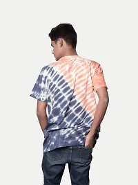 Rad prix Men Blue Tie and Dye Printed Cotton T-Shirt-thumb3