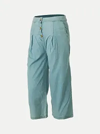 Rad prix Teen Girls Blue Pleated Cotton Pants-thumb1