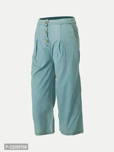 Rad prix Teen Girls Blue Pleated Cotton Pants-thumb2