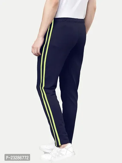 Rad prix Men Navy with Green Stripe Activewear Joggers-thumb4