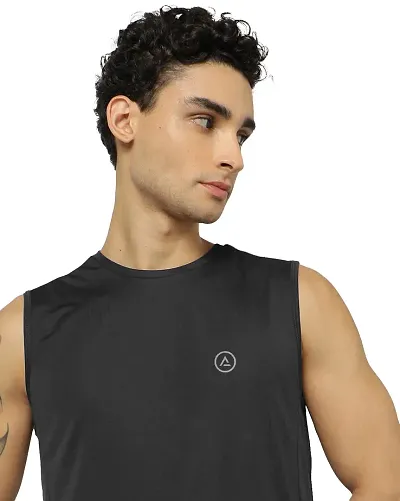 Rad prix Men Textured Sleeveless Sports T-Shirt