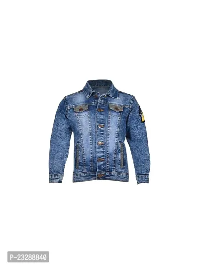 Rad prix Boys Dark Blue Denim Trucker Jacket-thumb0