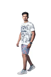 Rad prix Men Blue tropical Printed Casual Shorts-thumb2