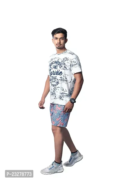 Rad prix Men Blue tropical Printed Casual Shorts-thumb3