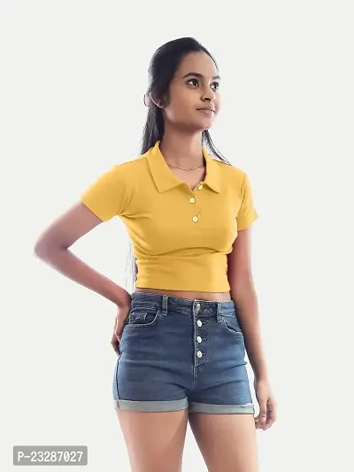 Women Yellow Cropped T Shirts