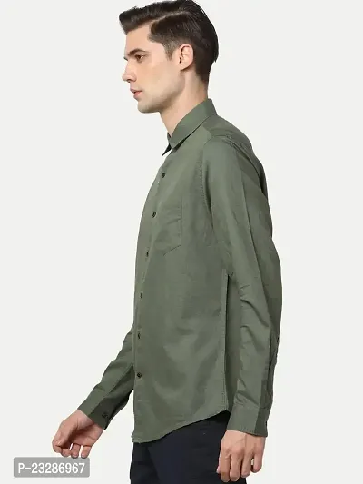 Rad prix Men Olive Washed Full Sleeves Shirt-thumb2