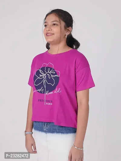 Rad prix Teen Girls Hot-Pink Printed T-Shirt-thumb4